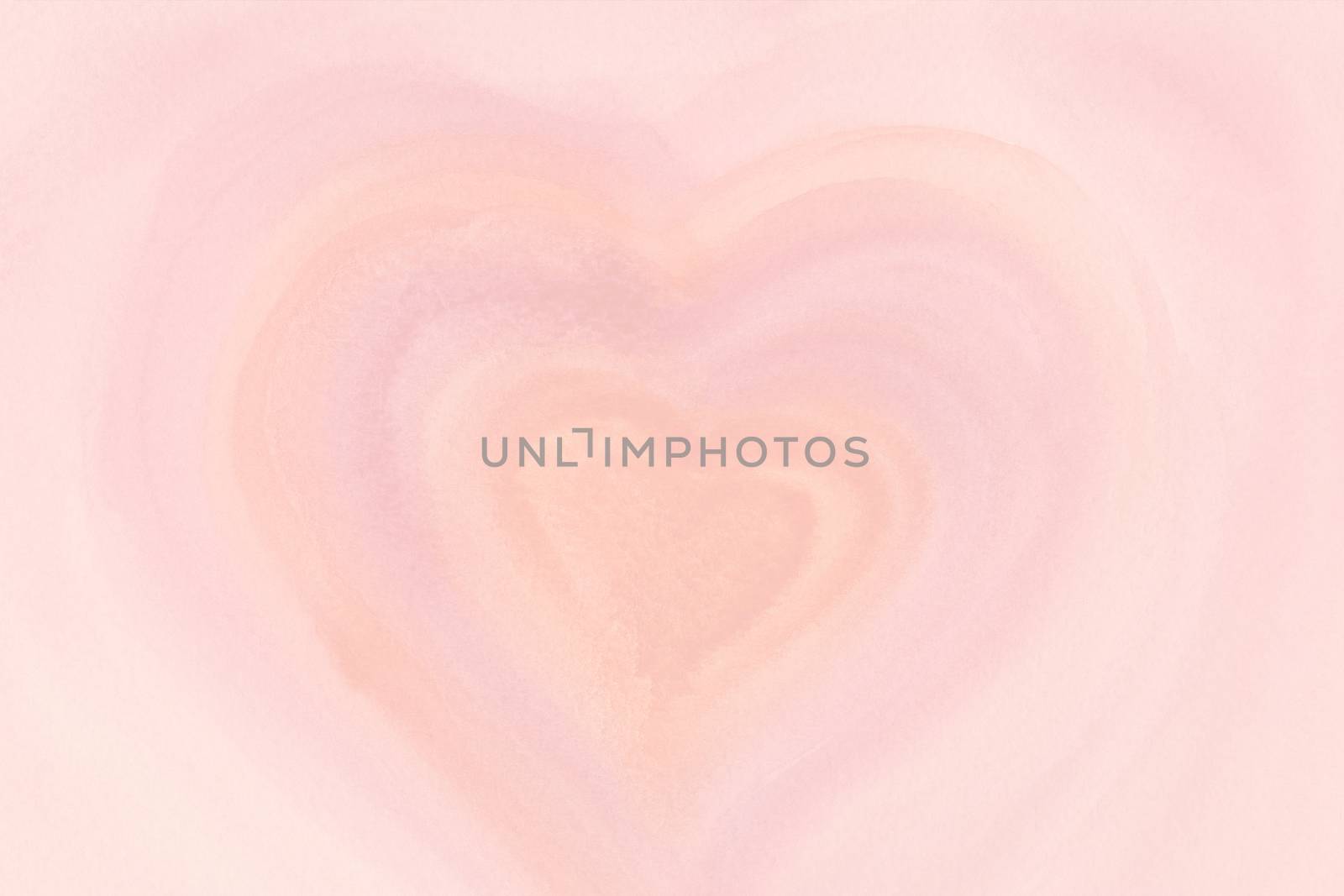 Pink soft watercolor painted heart romantic background by LanaLeta
