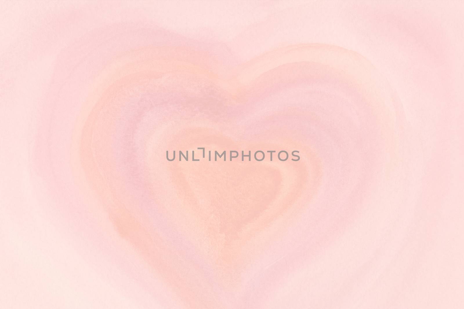 Pink soft watercolor painted heart romantic background. Symbol of love for Happy Womens, Mothers, Valentines Day greeting card design, banner, wedding invitation.