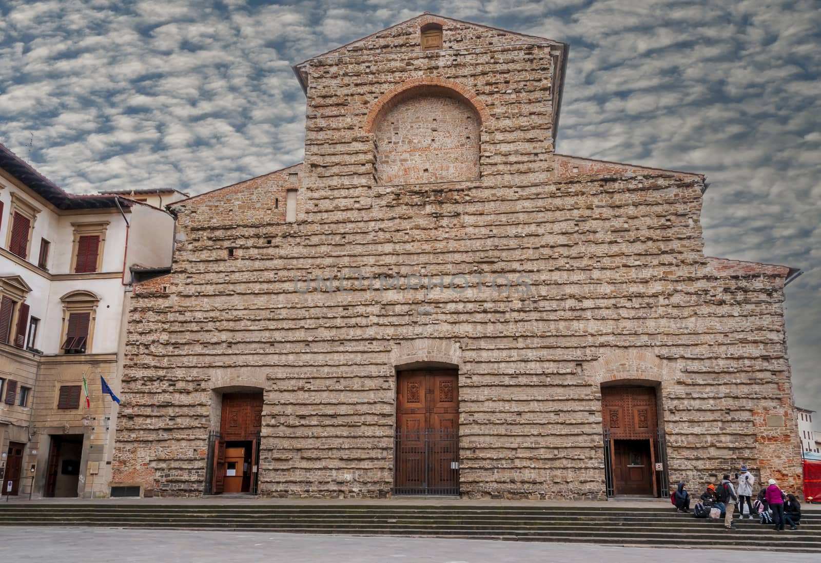 Atypical pediment of the Basilica of San Lorenzo in Florence, Tuscany, Italy by Frederic