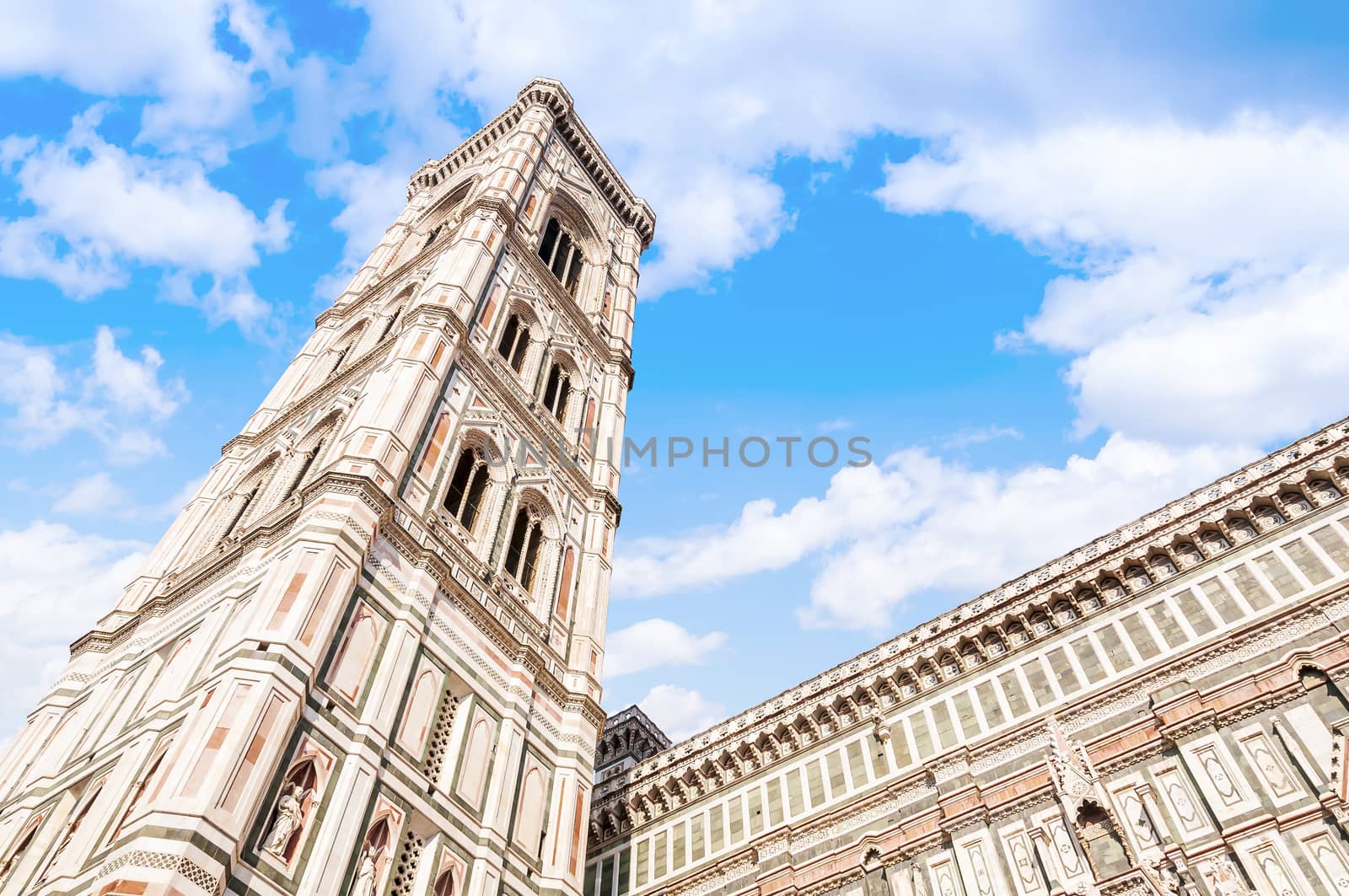 Campanile of the Cathedral of Santa Maria del Fiore in Florence in Tuscany, Italy by Frederic