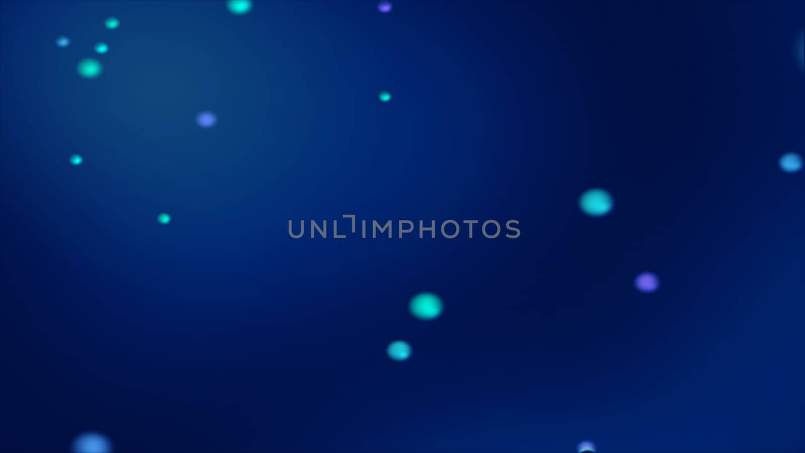 Dark blue bokeh background with blurred glowing bluish spheres by Photochowk
