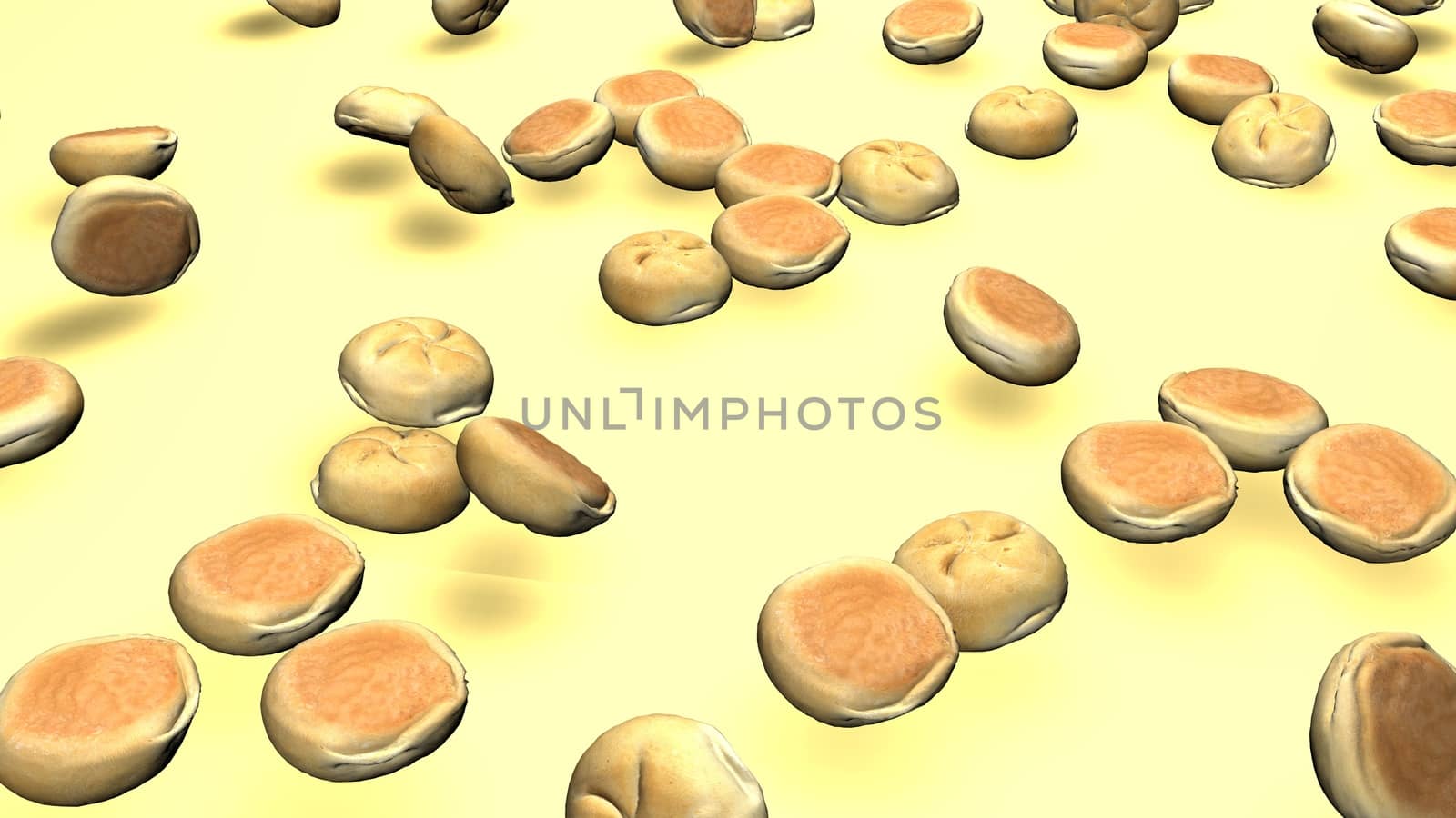 Homemade bread isolated on a background. Closeup view of bread roll with shadow under light.