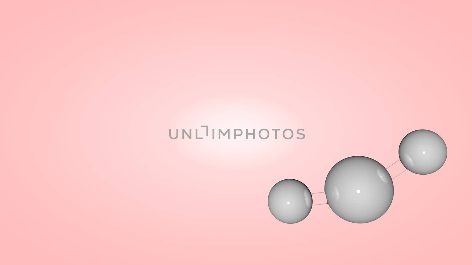 3d illustration of molecule model. Science background with chemical formulas against colored background