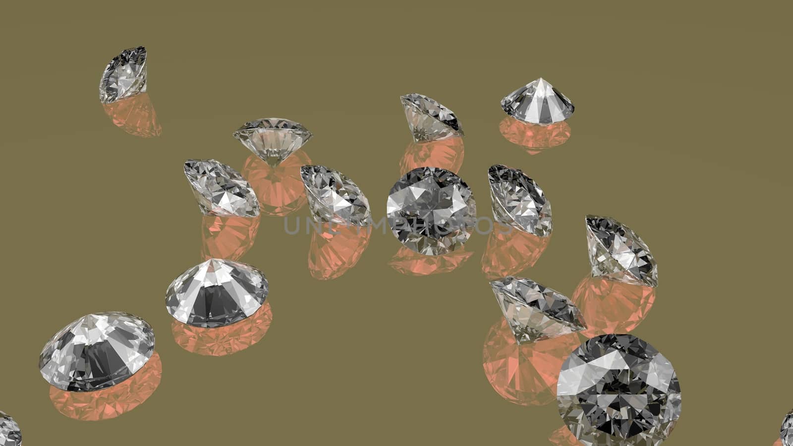 Collection of shiny gemstone diamond crystal on greyish background. Jewelry background with diamonds.