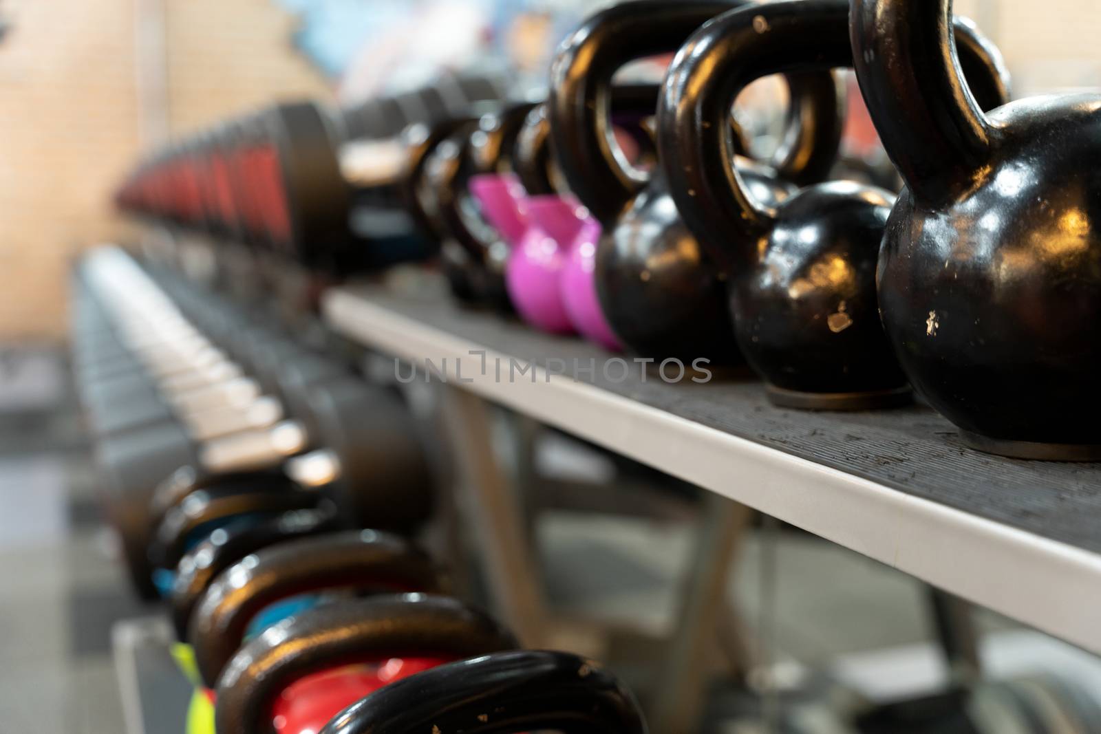 Set of dumbbell for exercise and strength training. sport, fitness, health, lifestyle and people concept