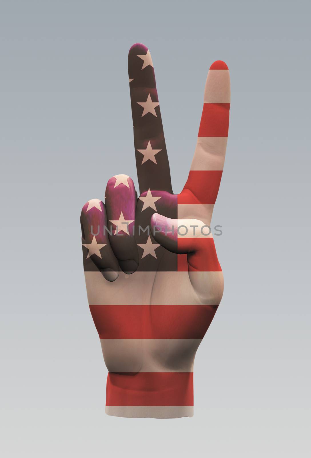 USA Peace Sign. 3D rendering