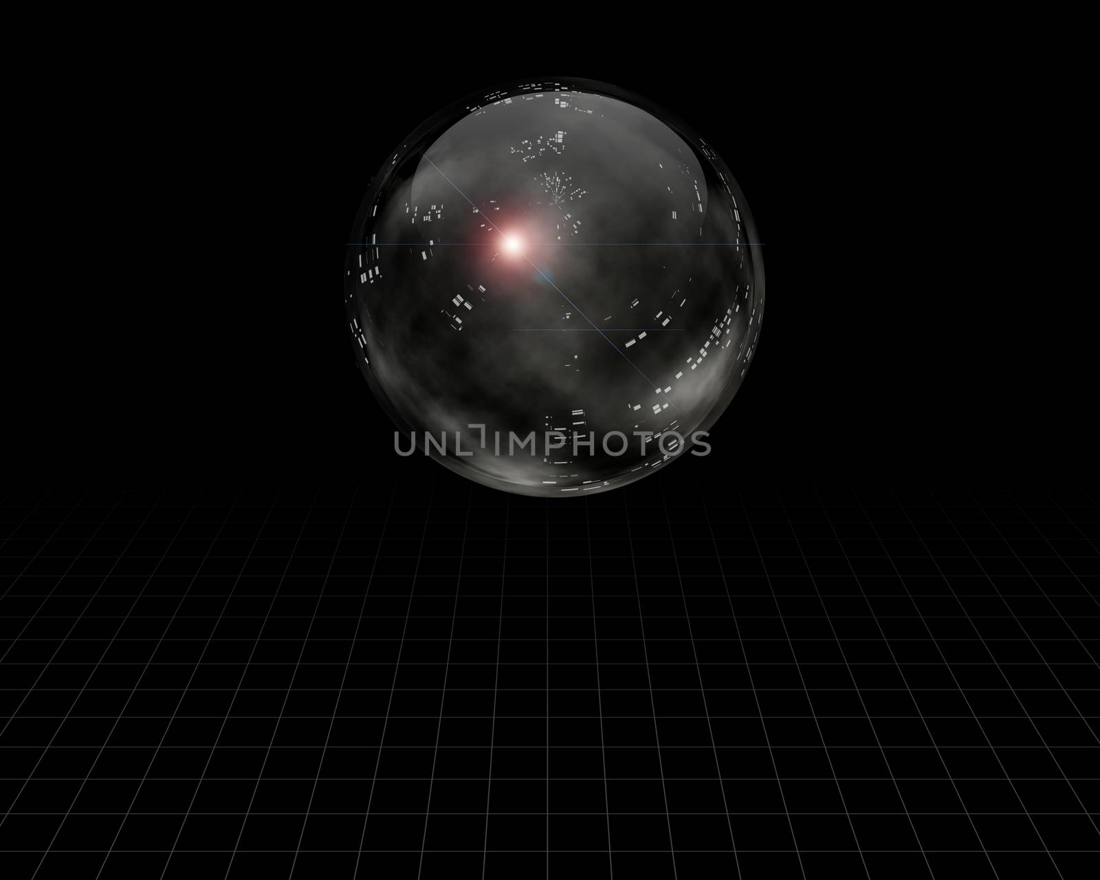 Crystal Sphere Concept. 3D rendering
