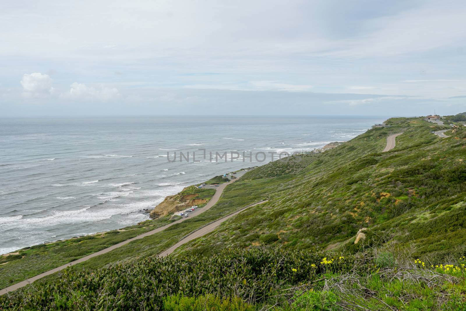 View of the ocean from the top of the mountain of Point Loma peninsula at the mouth of San Diego Bay by Bonandbon