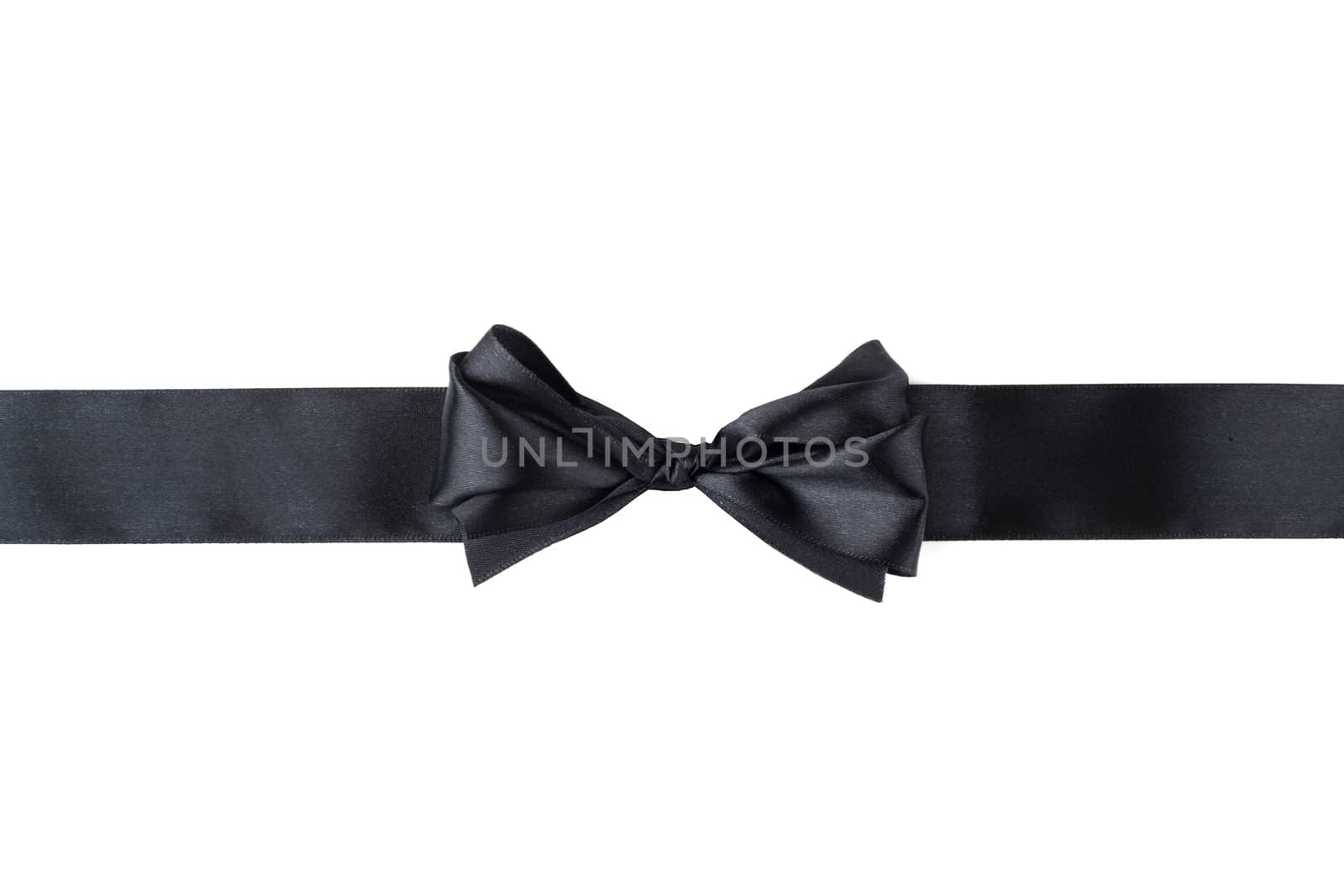 Black ribbon bow isolated on white by destillat