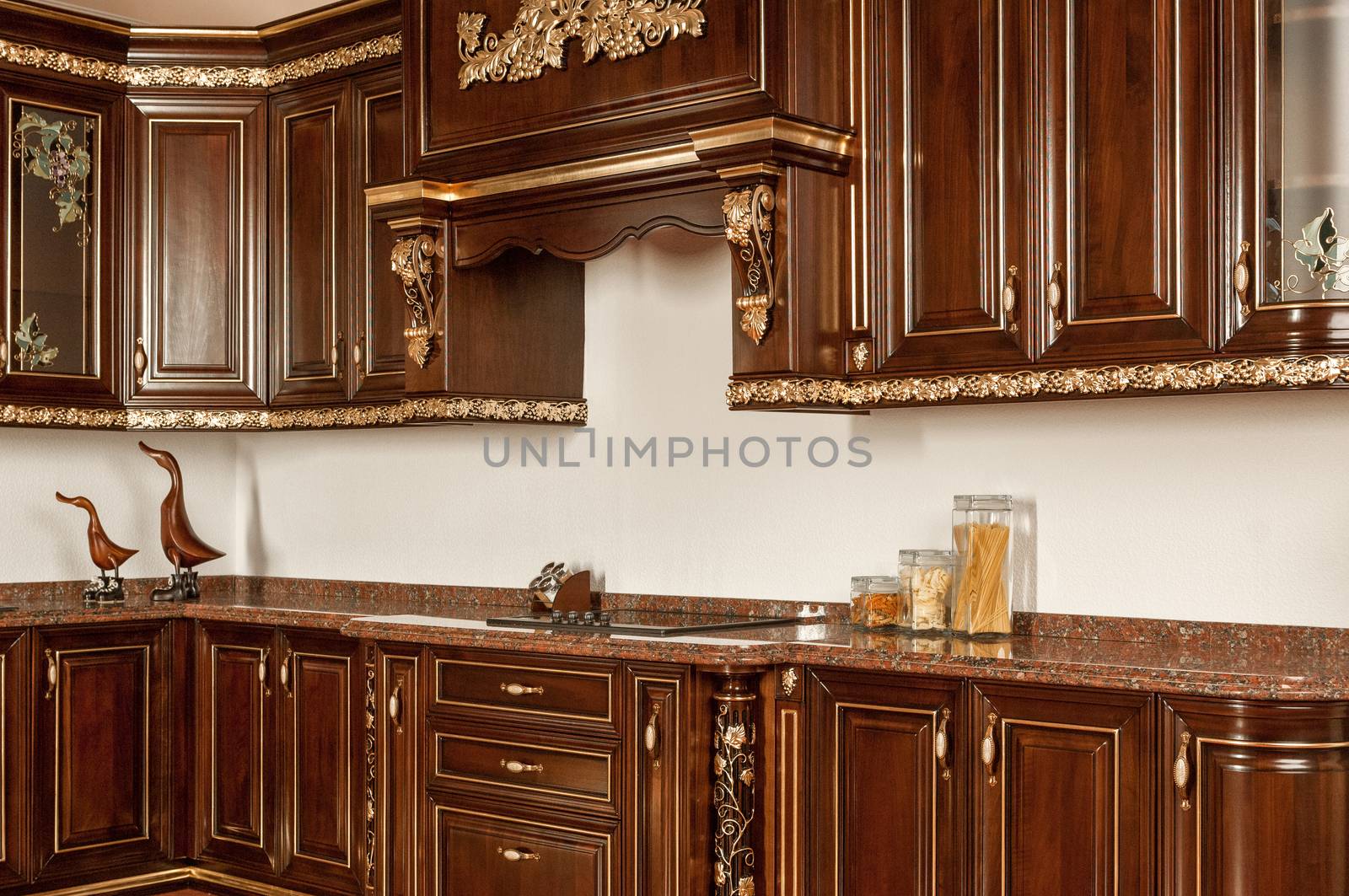 Tashkent, Uzbekistan - May 16, 2016: Luxury kitchen furniture in vintage style