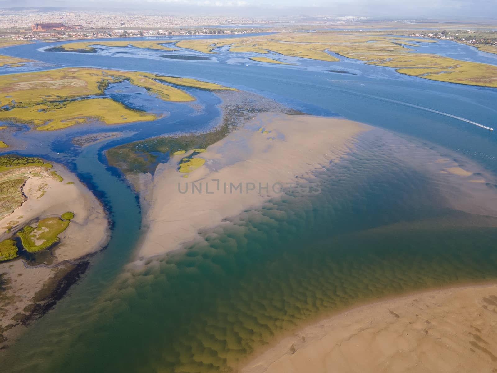 Aerial view of wetlands as seen from sky by rushay