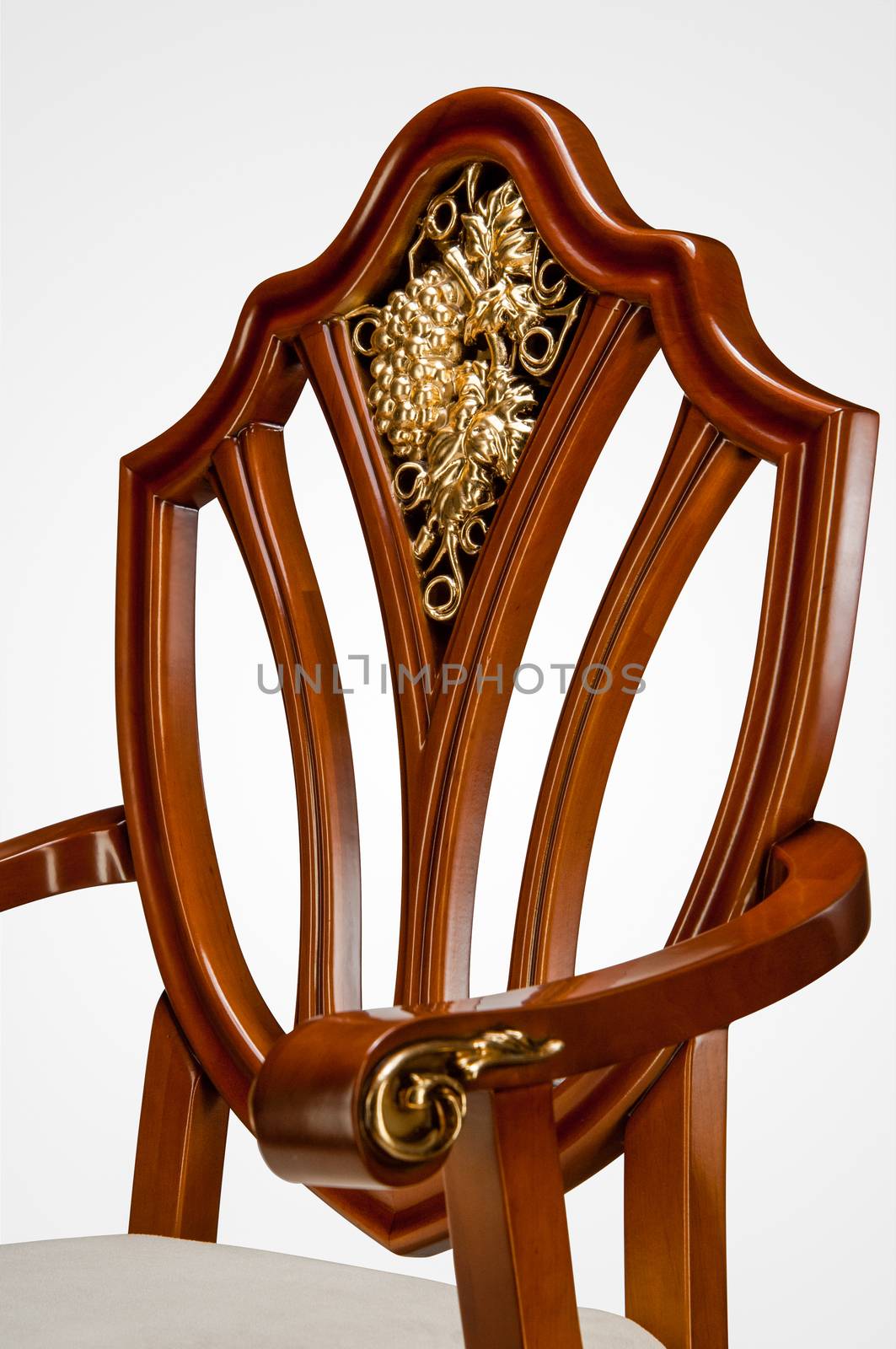 Luxury gold plated kitchen chair in baroque style