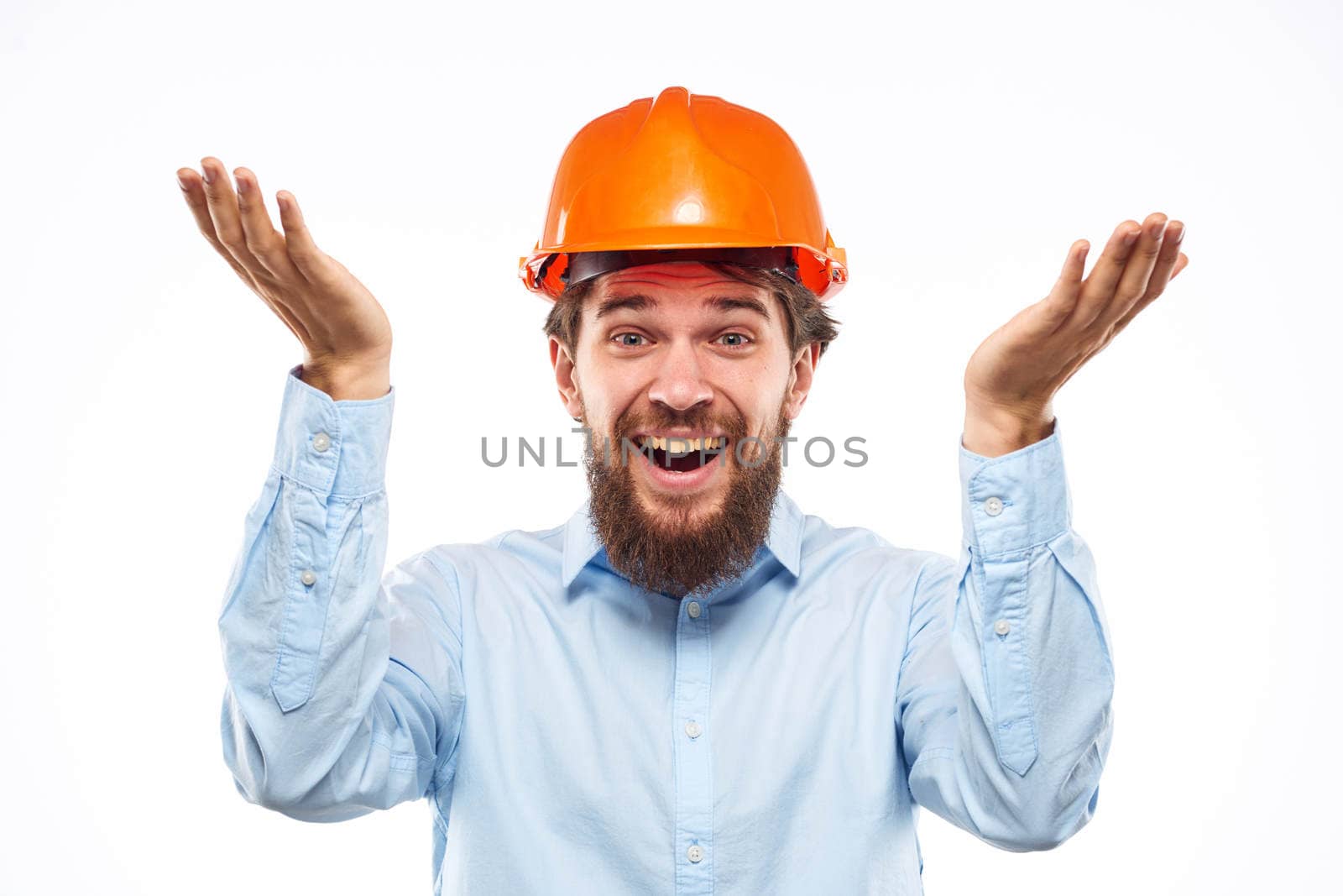 cheerful emotional worker industry construction lifestyle cropped view. High quality photo