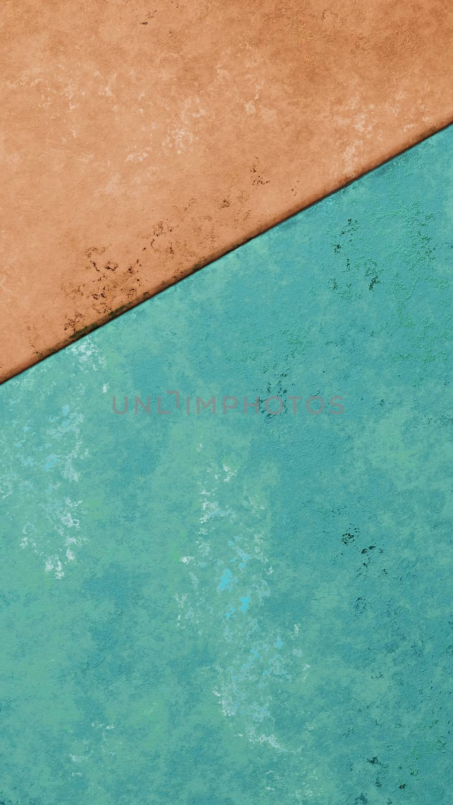 Beautiful abstract background for instagram stories or post. Oxidized orange and mint Copper. Empty mockup for fashion, cosmetics, cosmetology or food product presentation.