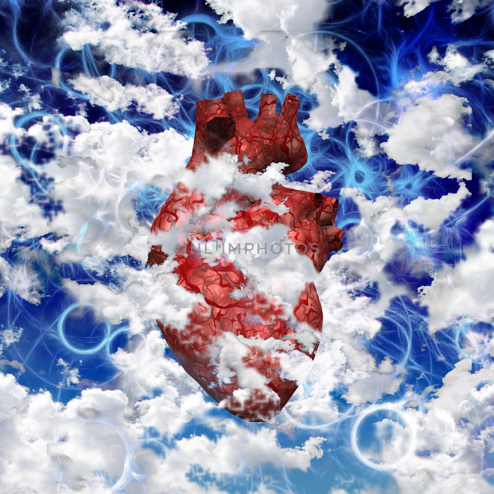Heart in clouds by applesstock