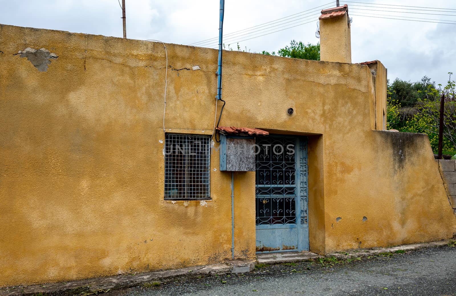Old buildings in a small village in the mountainous part of the island of Cyprus in early spring.