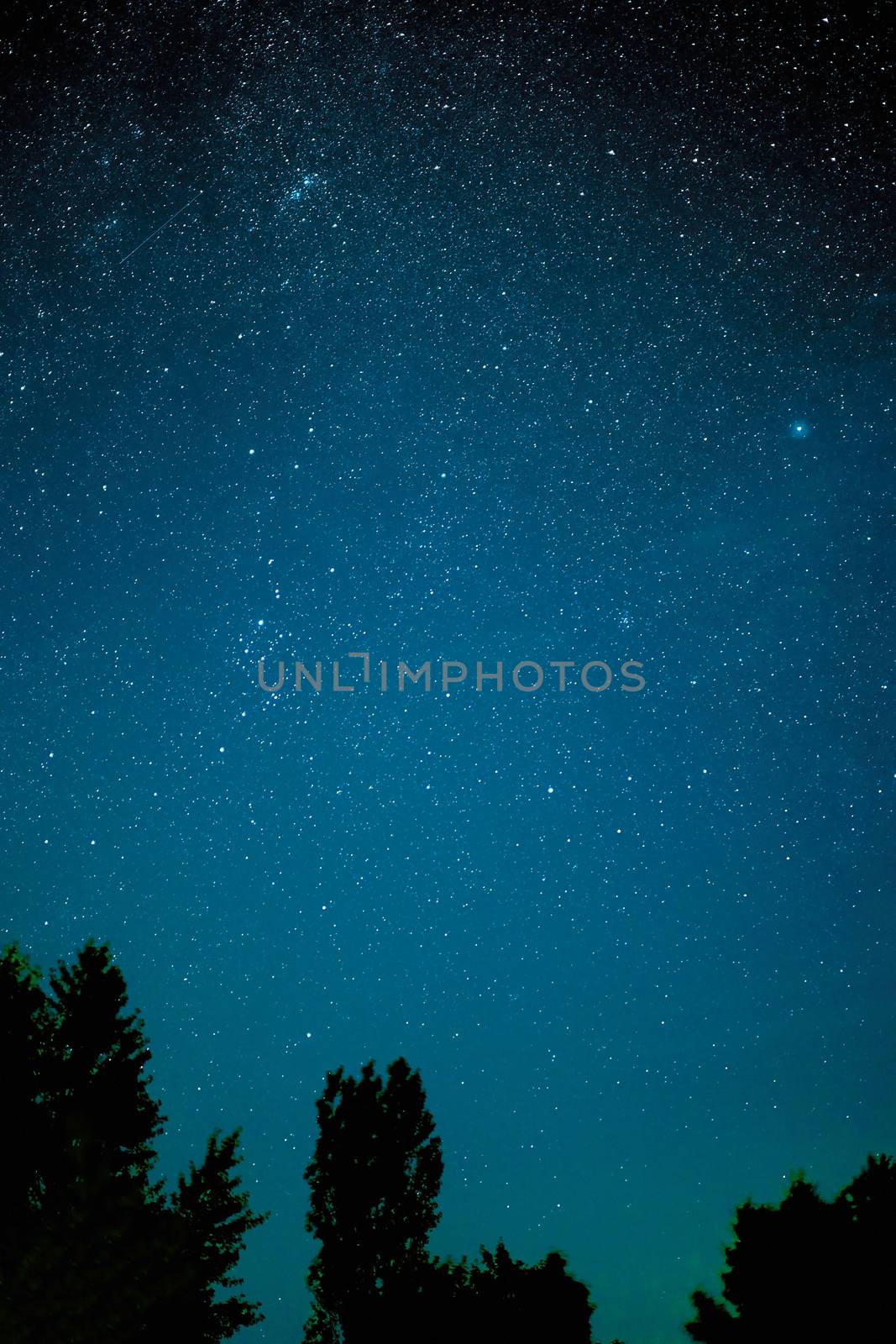 Star night galaxy stars space dust in the universe, Long exposure photograph, with grain. Summer night sky Milkyway nightscape