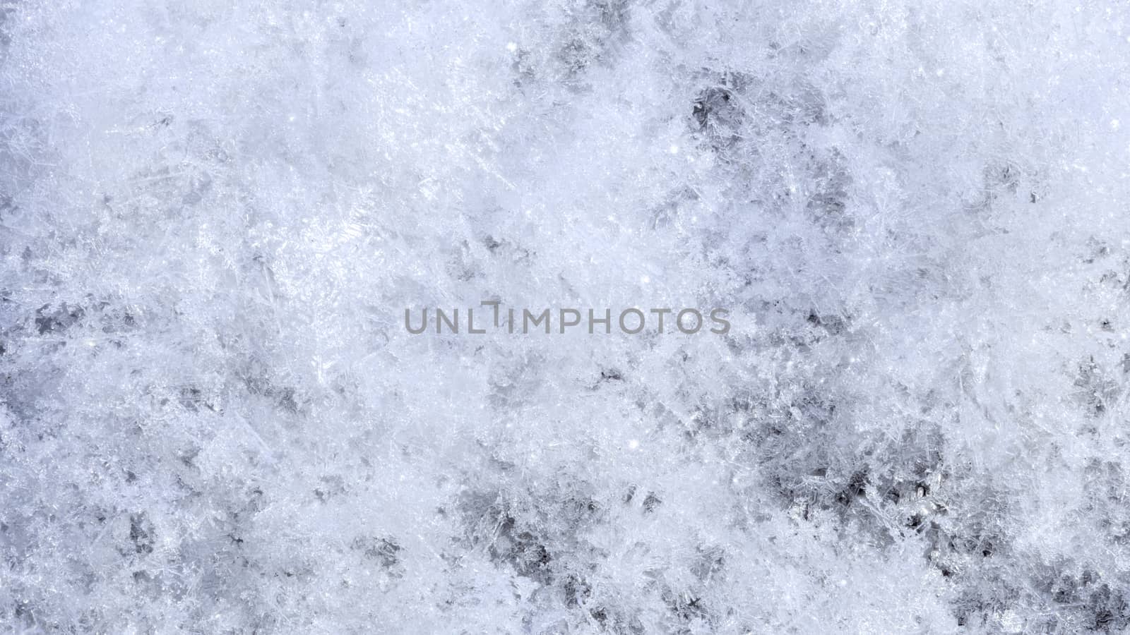 snow array with high magnification winter background.