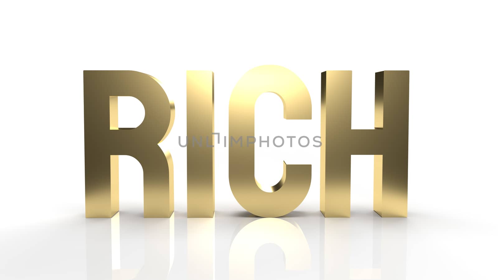 rich gold text for business content 3d rendering.