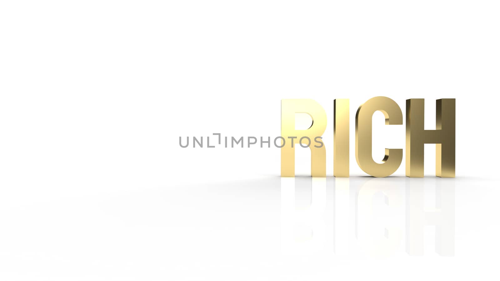 rich gold text for business content 3d rendering.