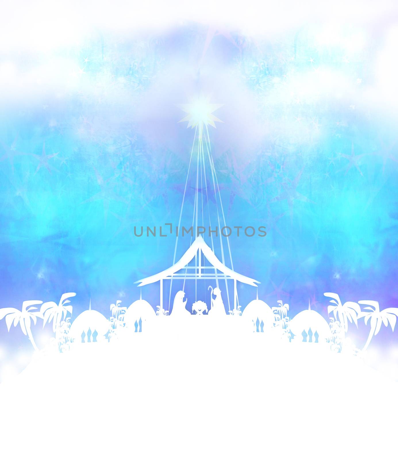 Birth of Jesus in Bethlehem, Christmas card