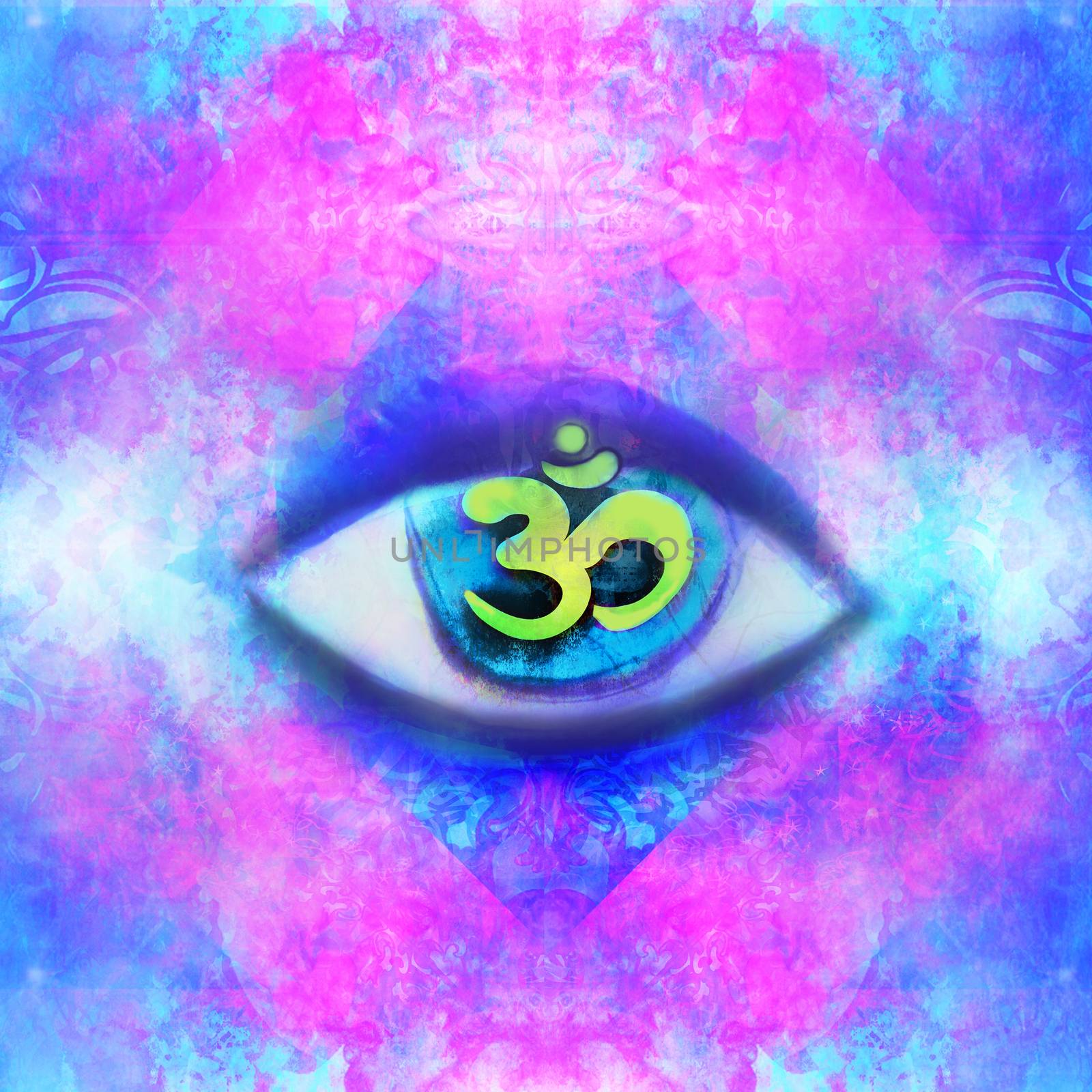 Illustration of a third eye mystical sign by JackyBrown