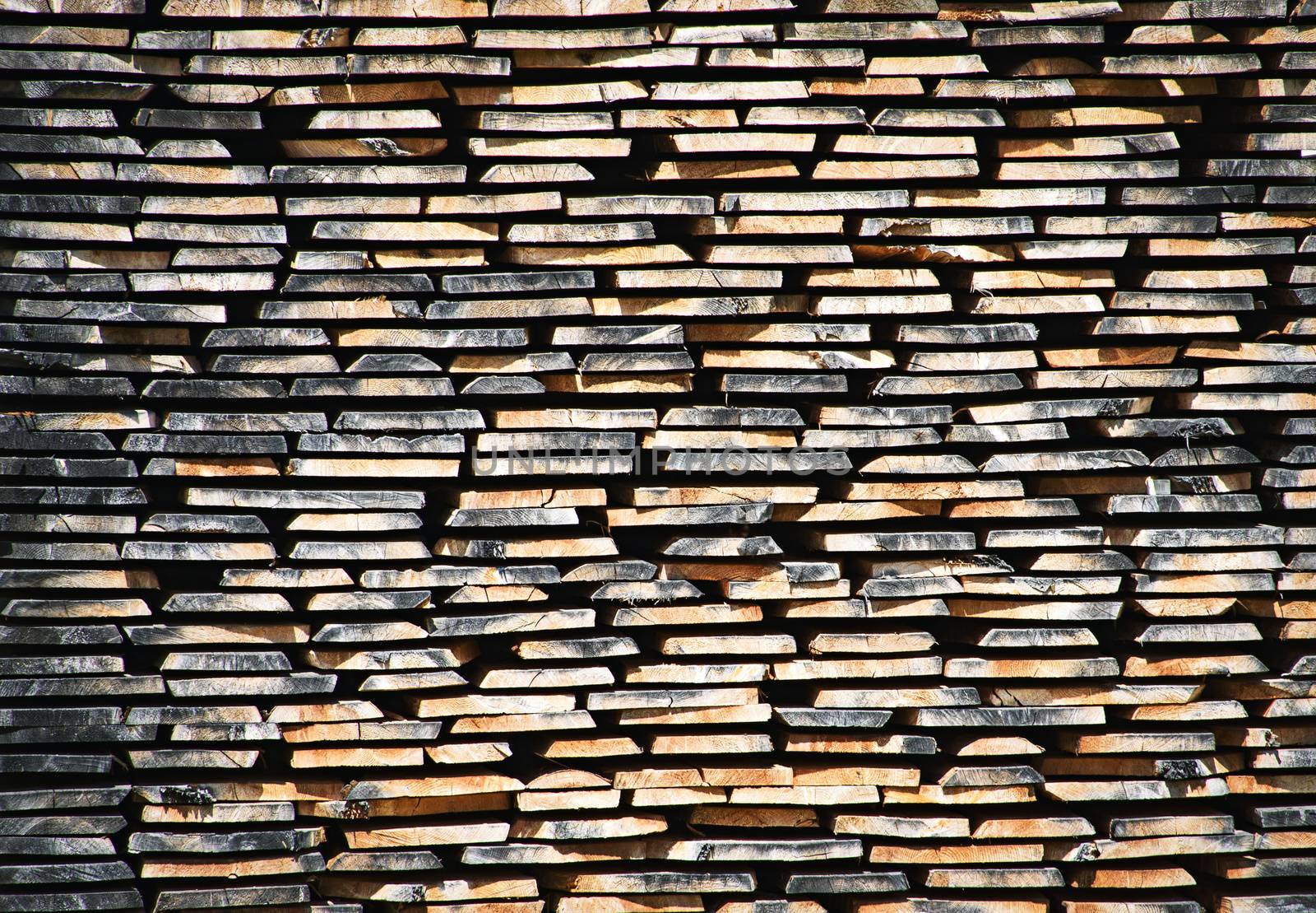 background or texture stacked dried wooden boards