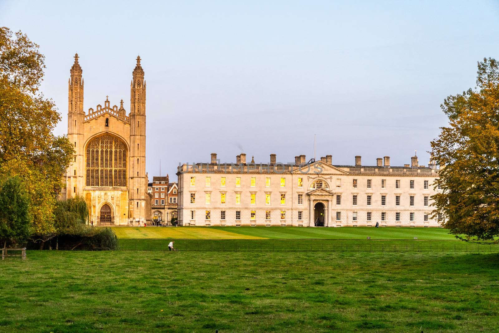 King's College Chapel in the warm colours of sunset, Cambridge, UK by mauricallari