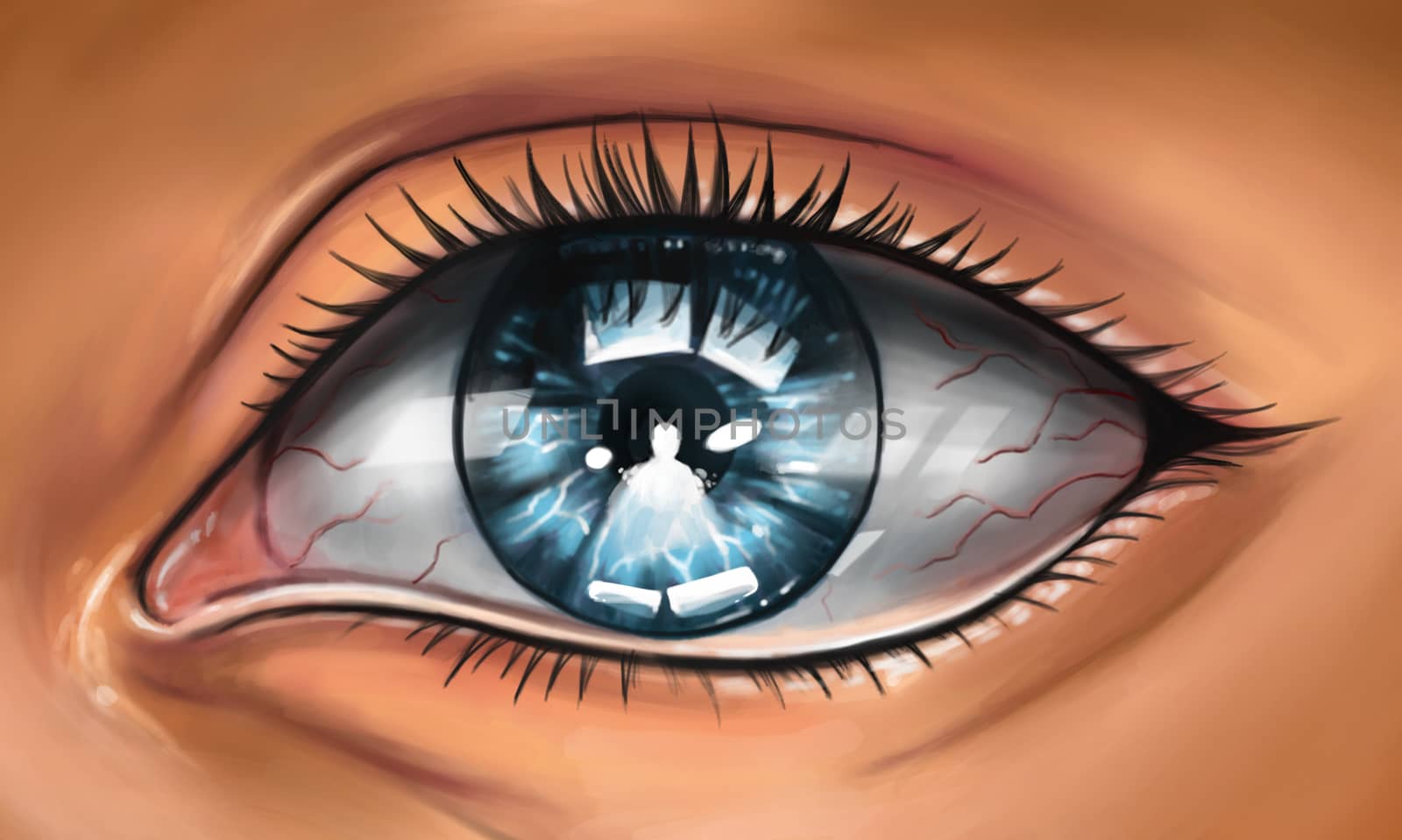 Digital painting of Beautiful female eye