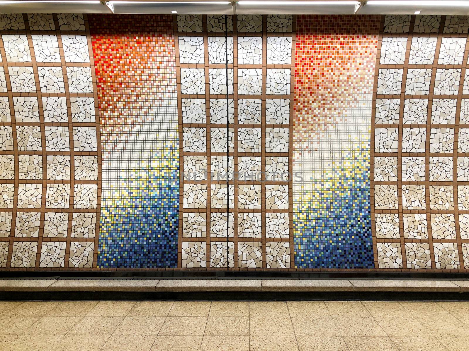 Tile wall in the subway at Seoul Korea by Surasak