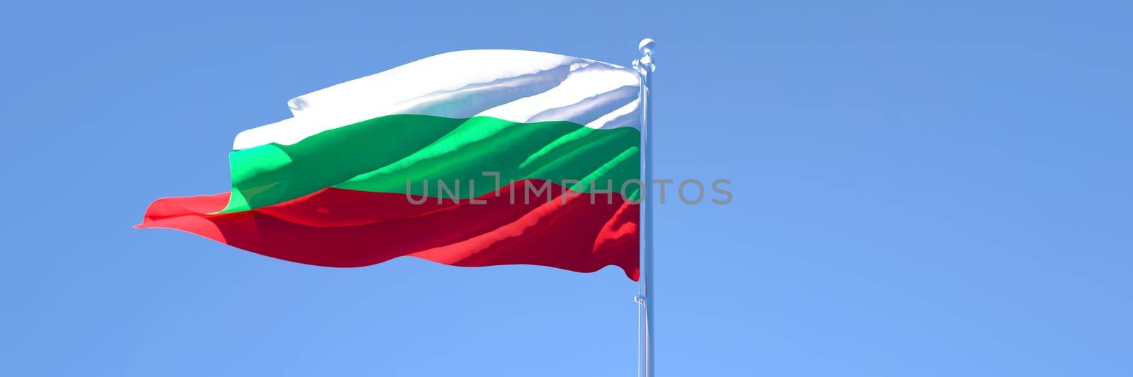 3D rendering of the national flag of Bulgaria waving in the wind by butenkow