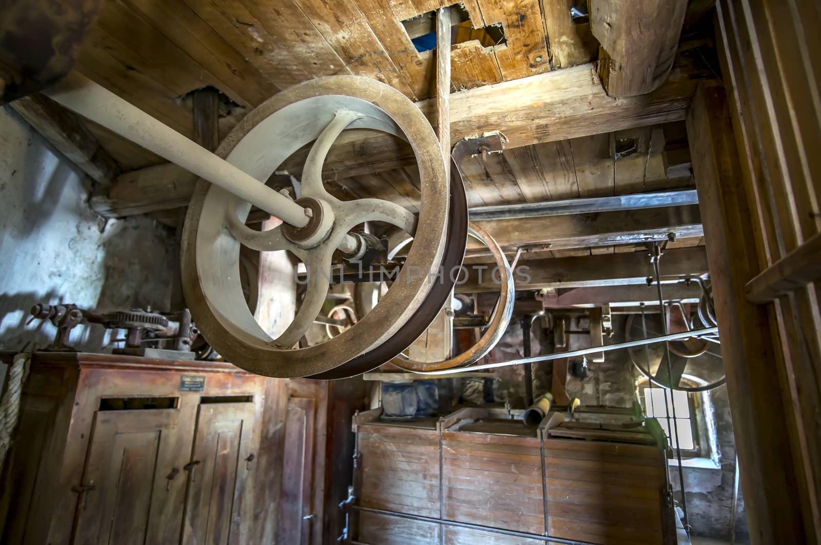 traditional vintage holland windmill machine mechanism