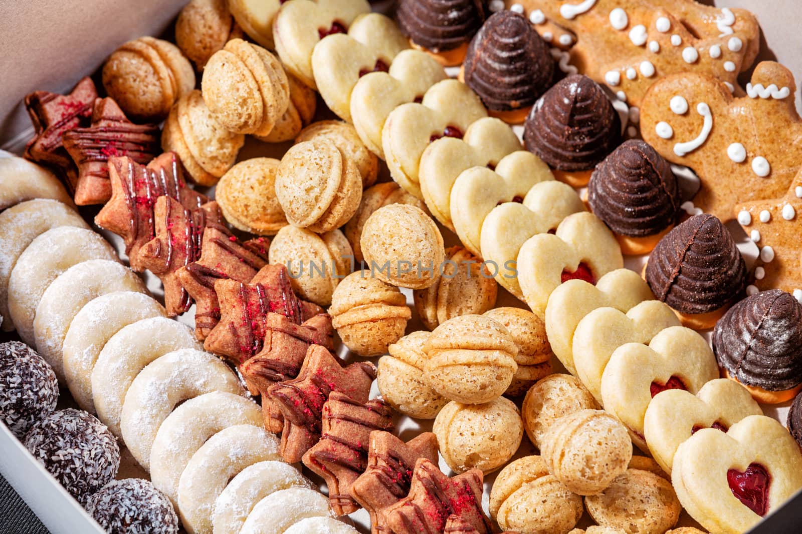 background of czech traditional homemade christmas cookies