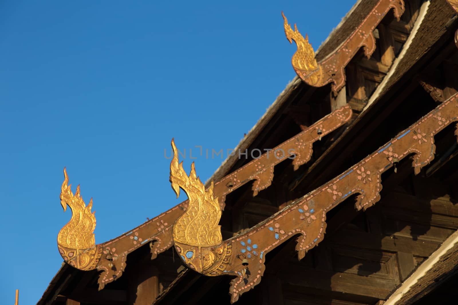 Wat Phan Tao, Chiang Mai Thailand 12.11.2015 famous teak temple with yellow lanterns. High quality photo