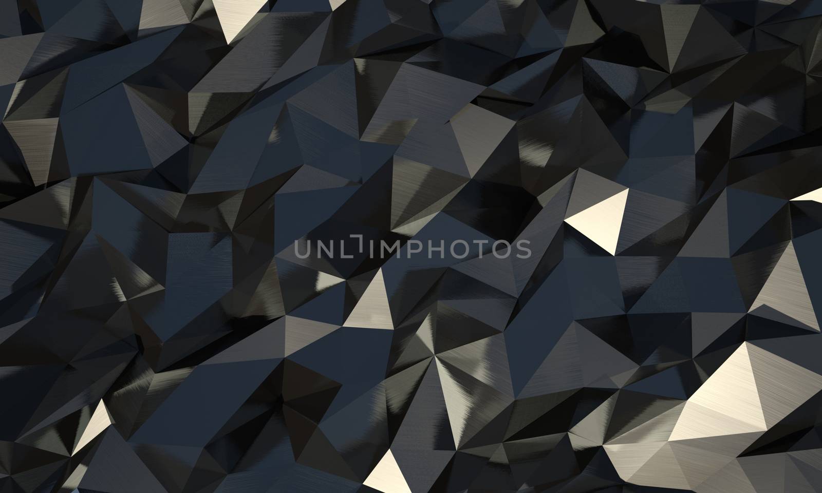 Abstract triangle polygonal black background. 3D render. by LanaLeta