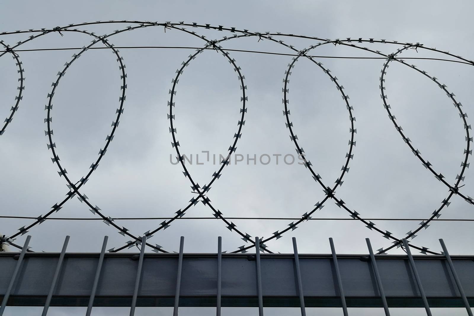 Detention. View from the front Background
