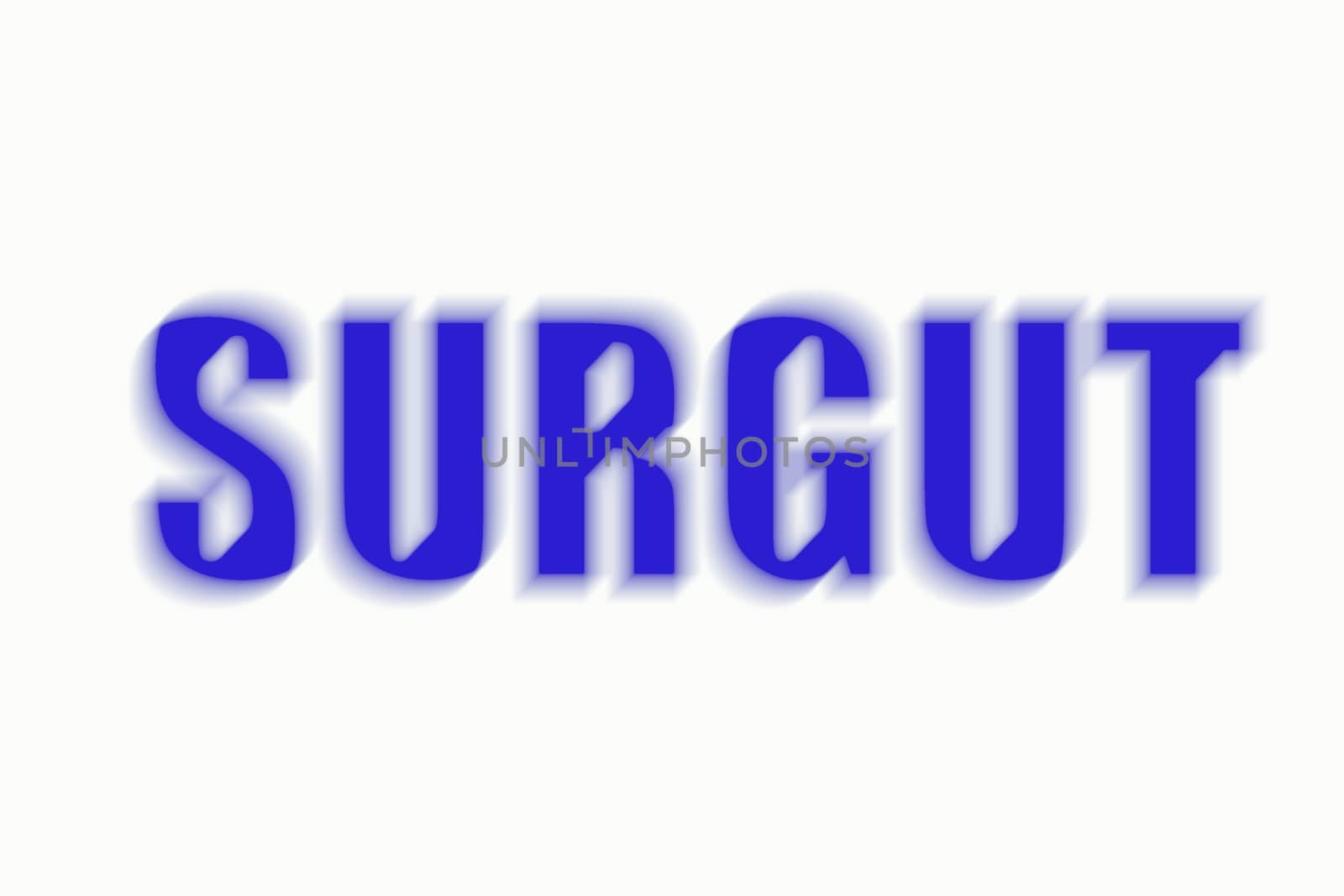 Lettering word city name. Front view