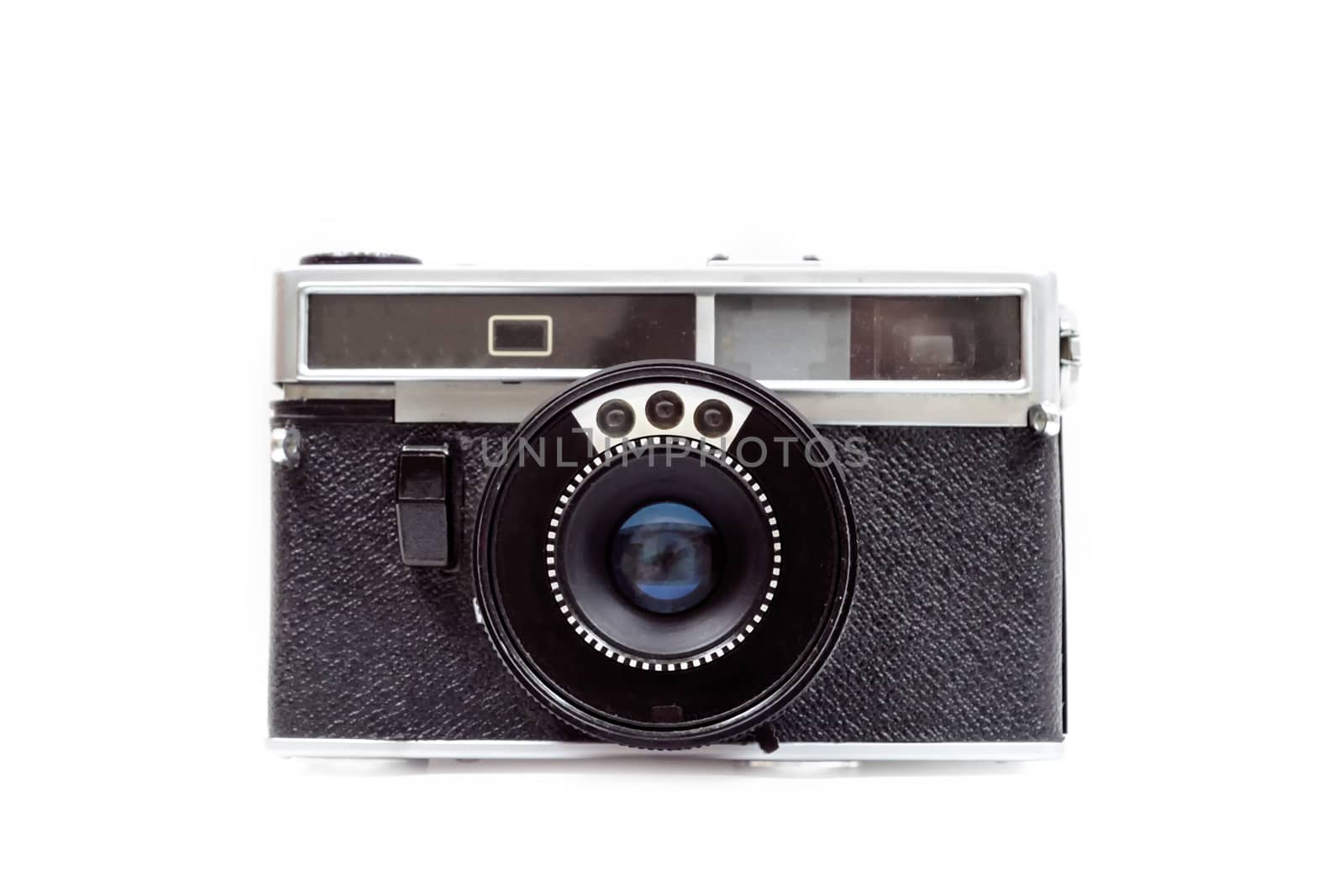 An old film camera. Sovietic retro fotocamera.