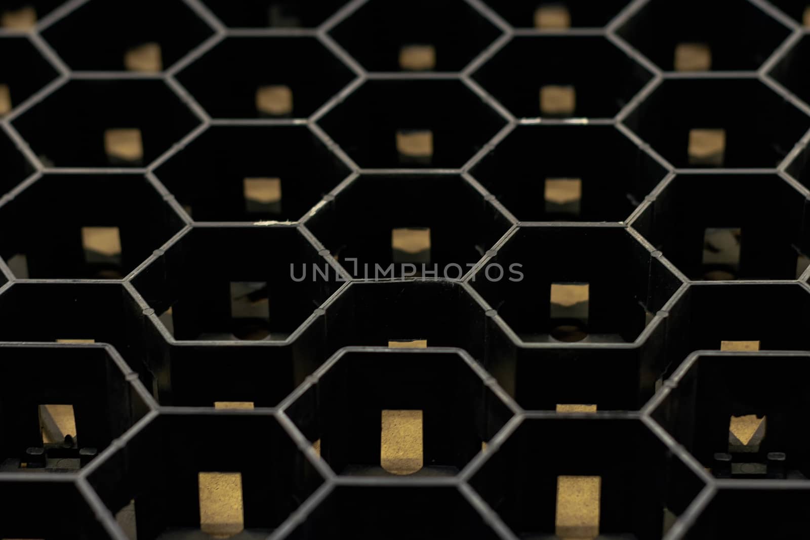 black textural background from hexagonal