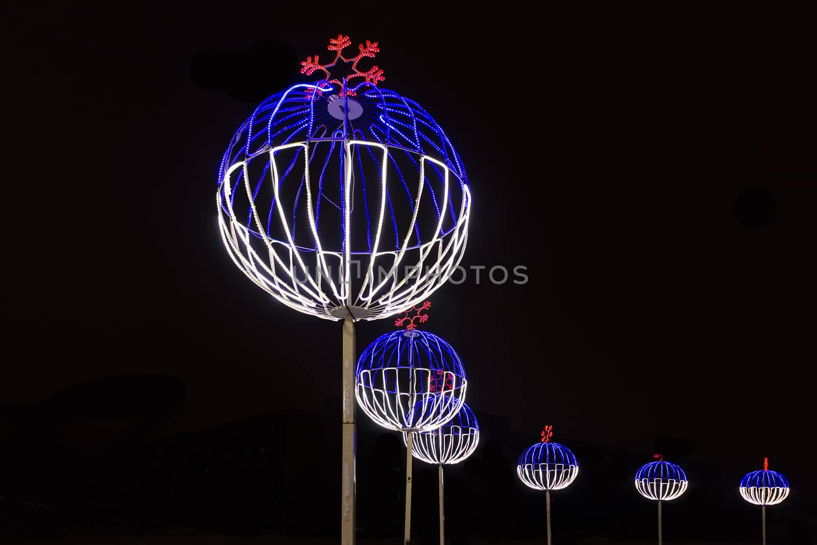 Balls on the street New Year's installation