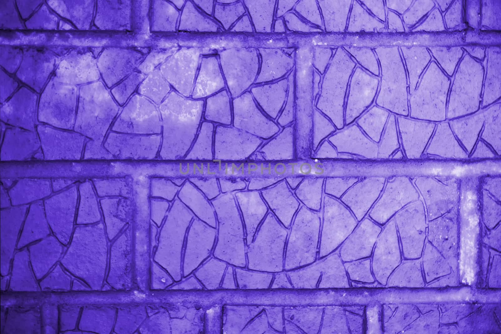Blue cracked bricks. Wall building