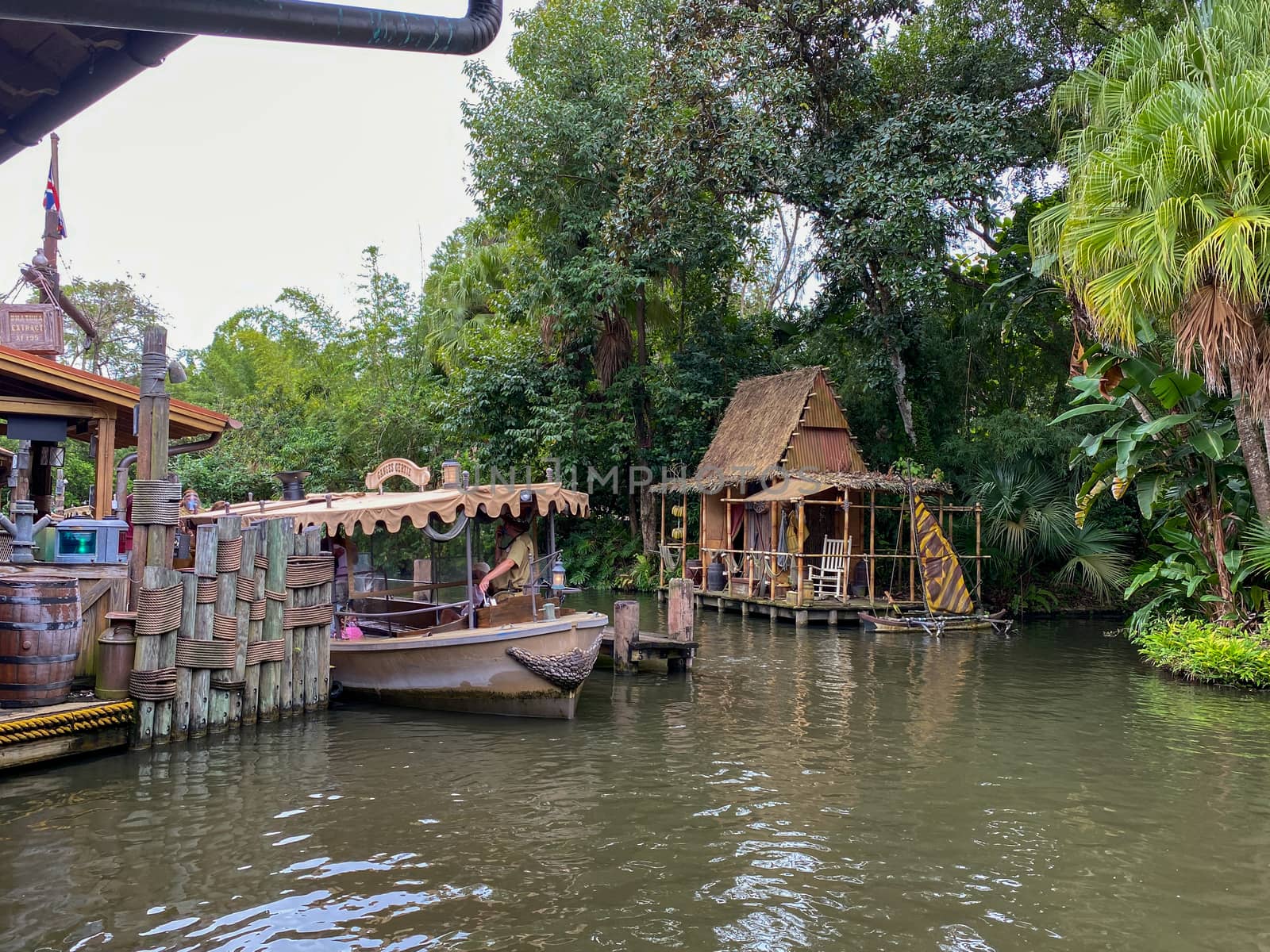 A Jungle Cruise ride boat in the Magic Kingdom at  Walt Disney W by Jshanebutt