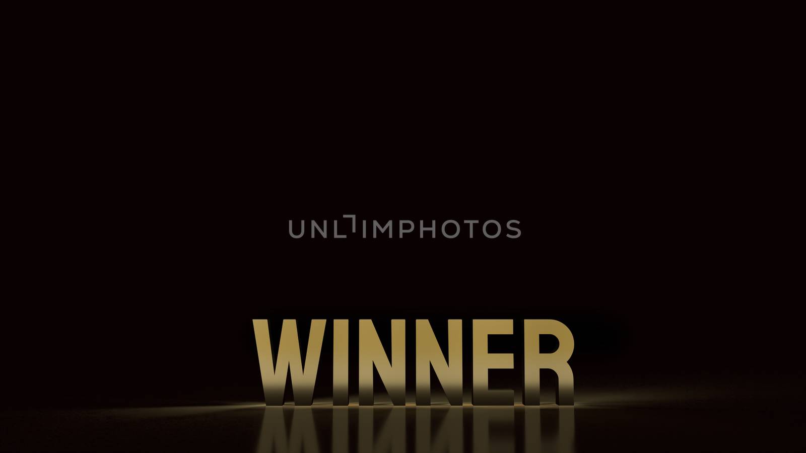 winner text gold surface in black background 3d rendering.
 by Niphon_13