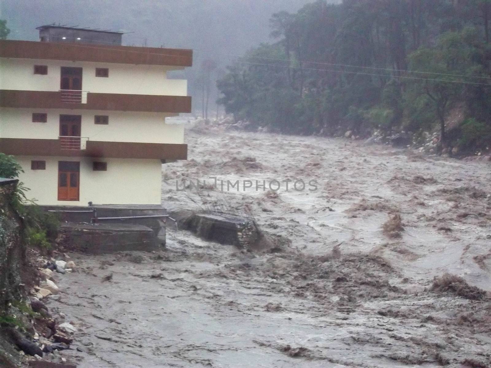 Disaster flood in Ganges India.  by stocksvids