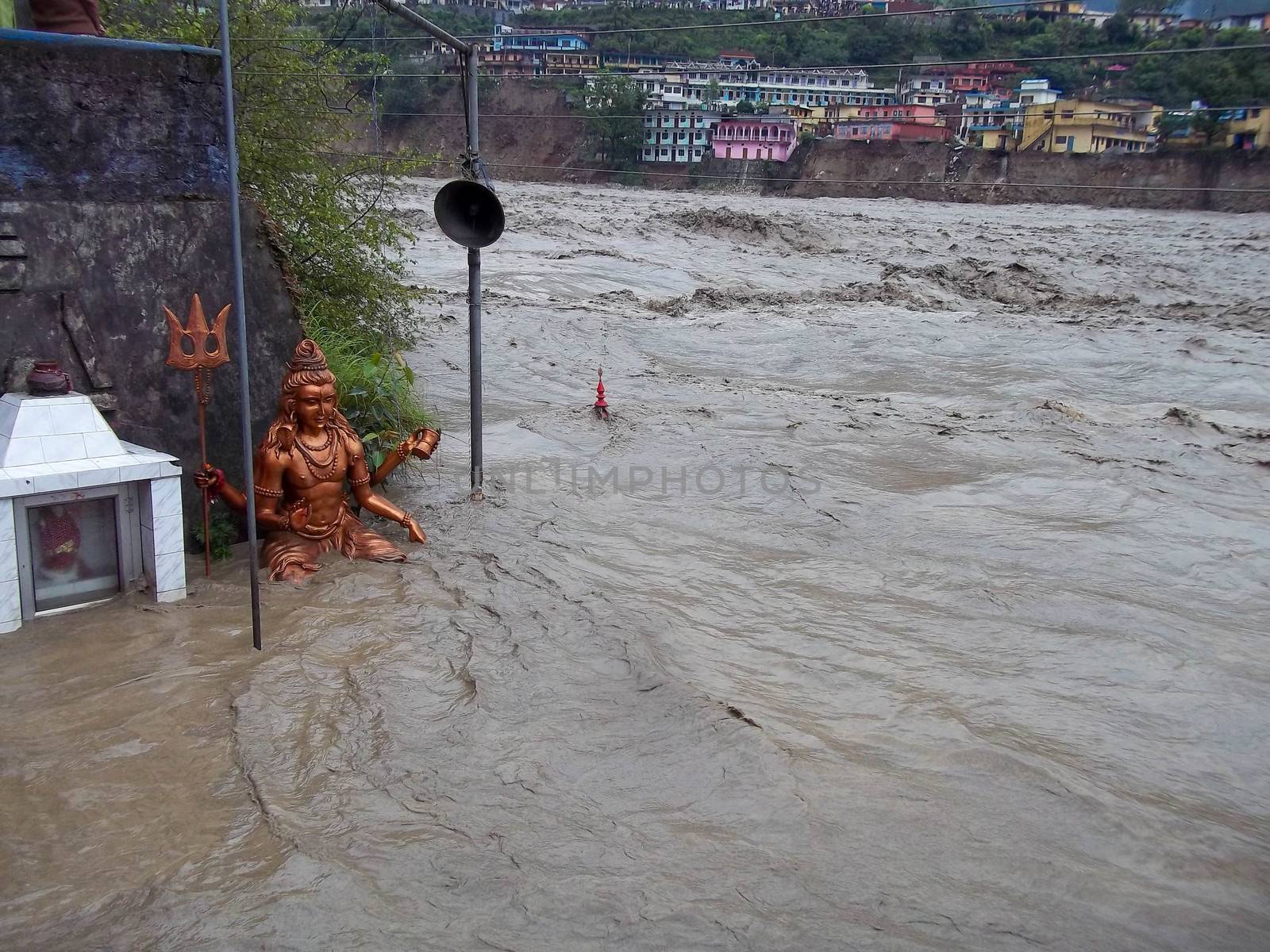 Himalayan tsunami or Disaster flood in Ganges India.  by stocksvids