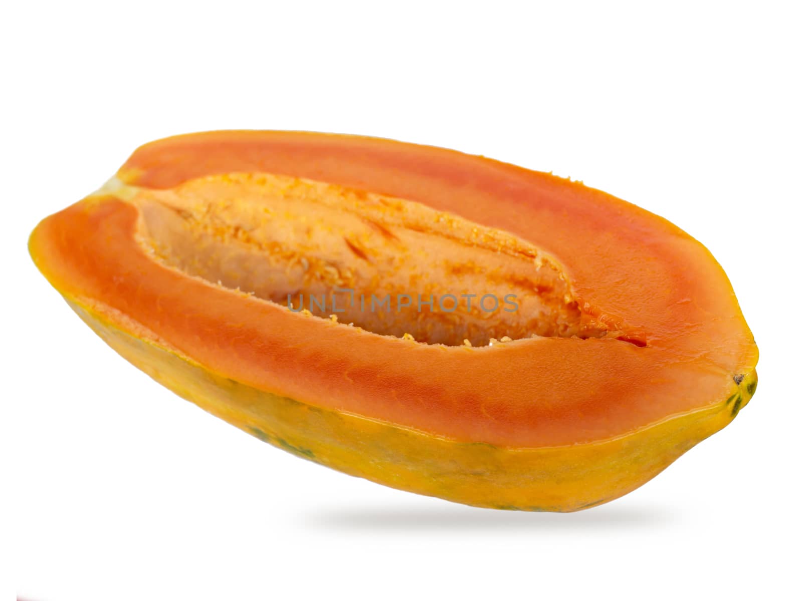 Orange half papaya isolated from white background by Unimages2527