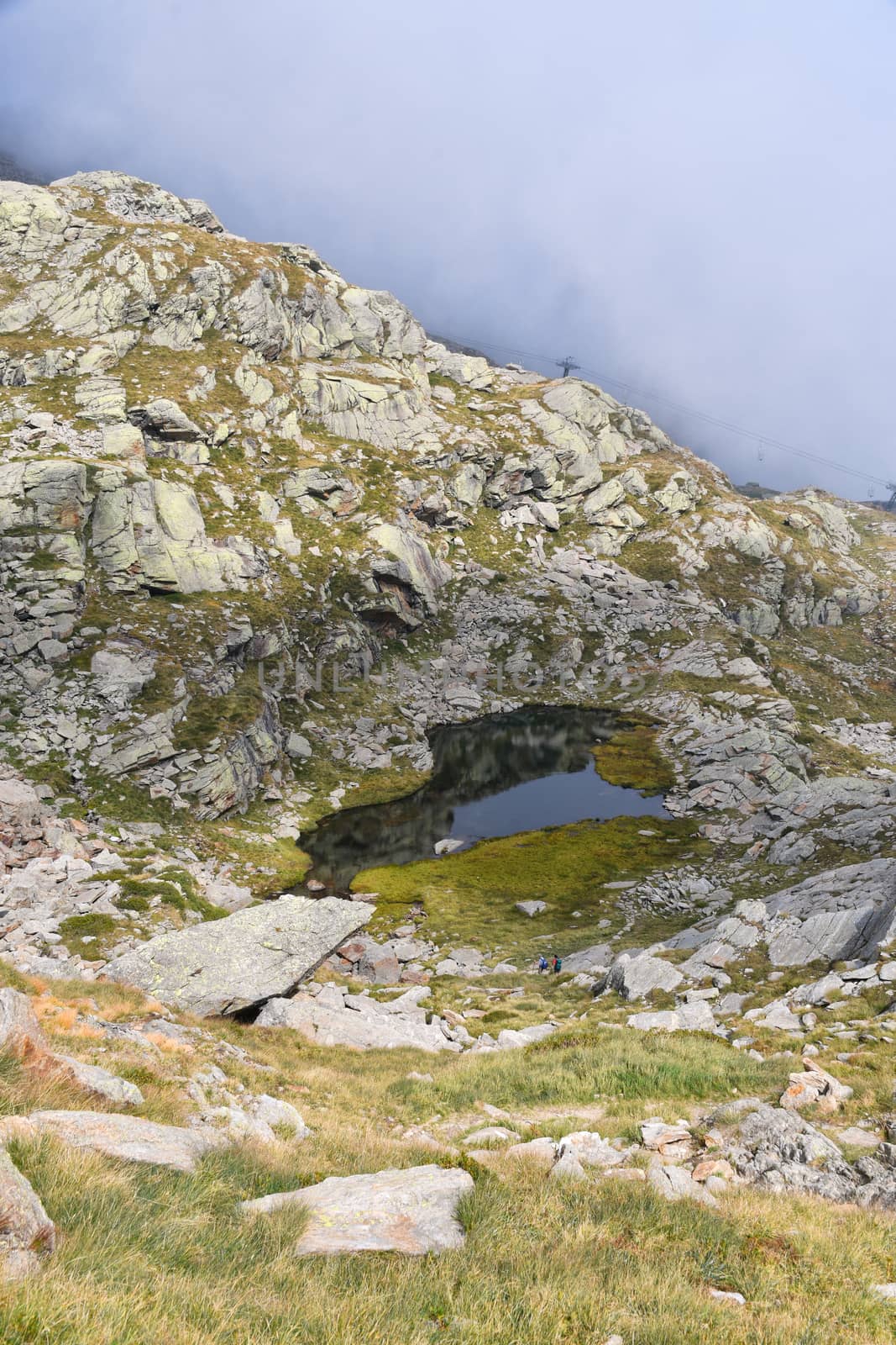 The small and pretty lake of Monte Camino, in the Biella pre-Alps above Oropa