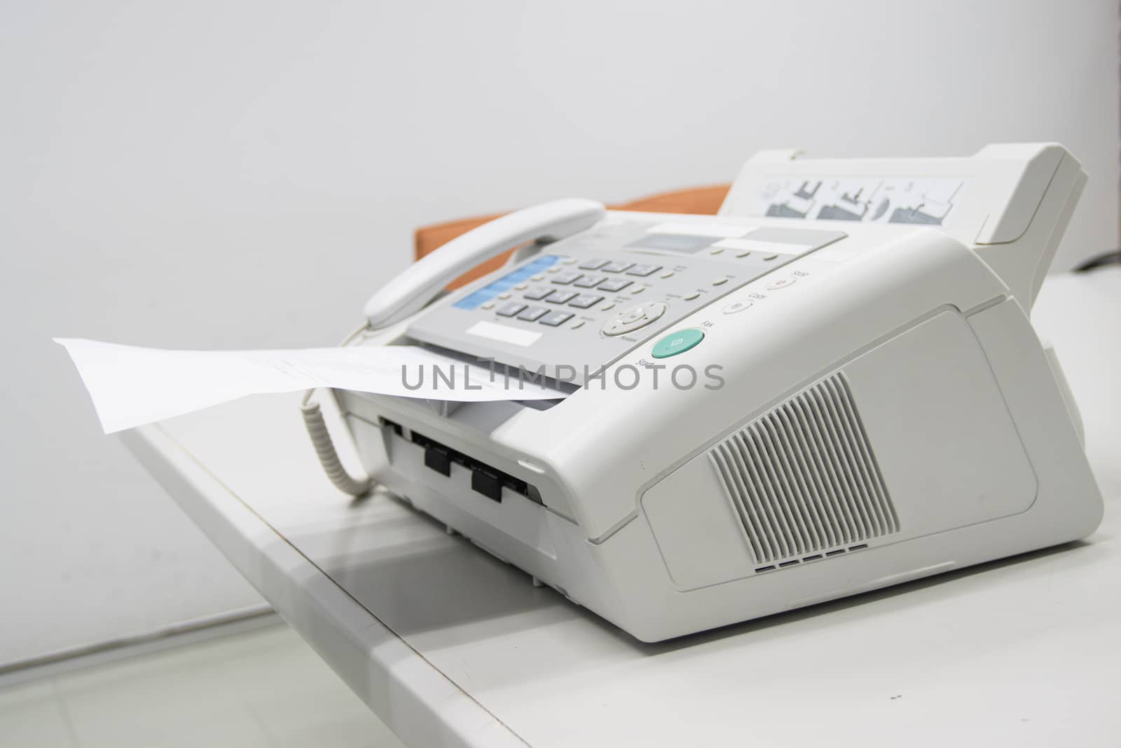 The fax machine for Sending documents in the office concept equipment needed in office 