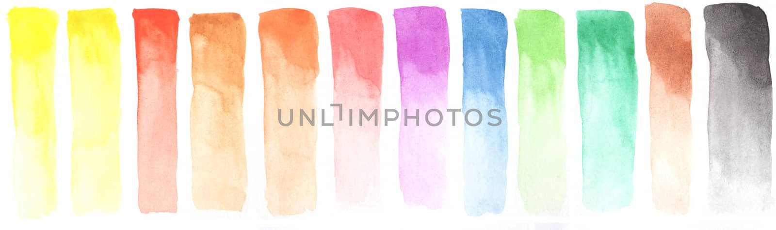 A Watercolor Color Chart on white background by galinasharapova