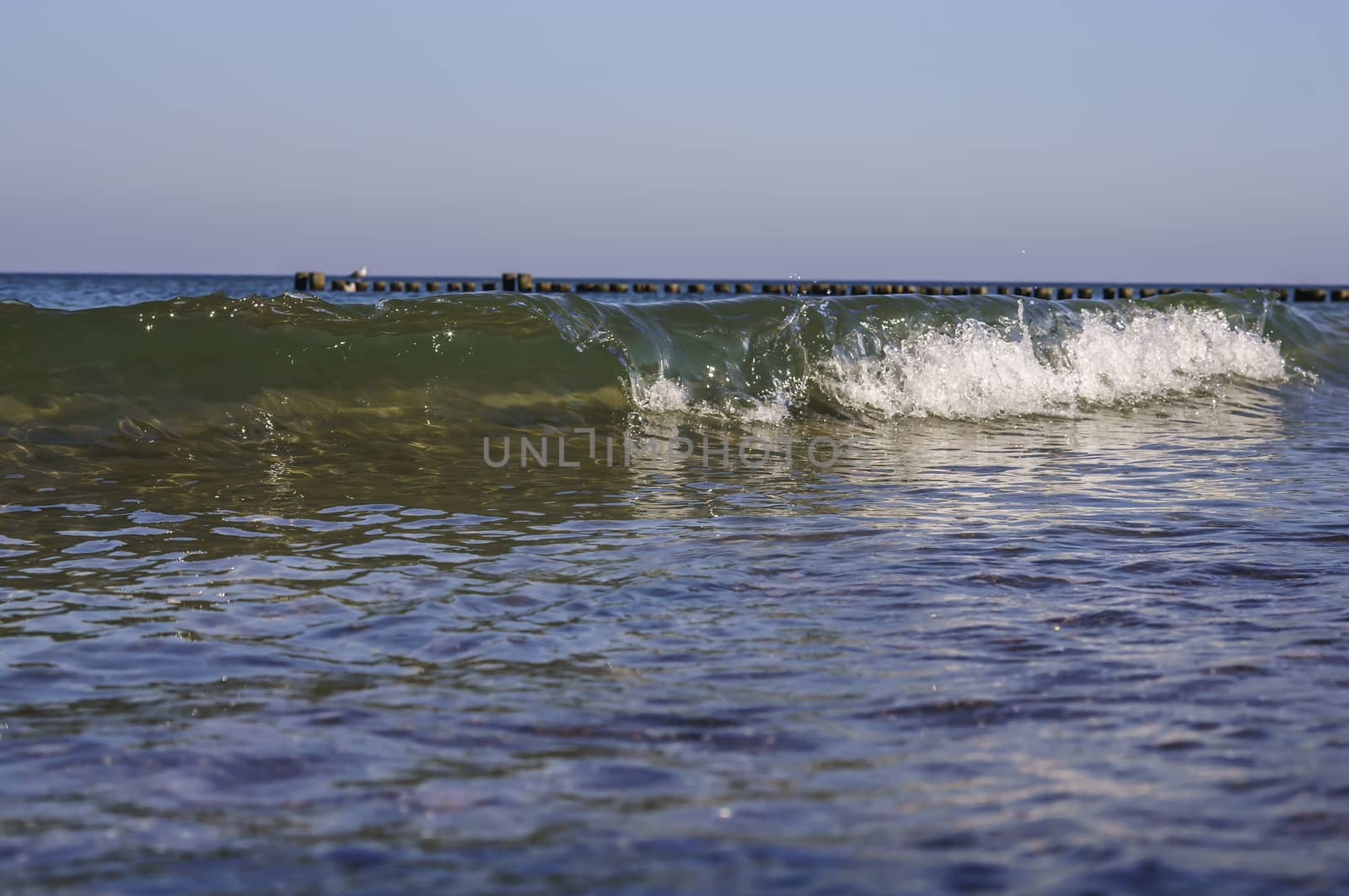 Waves on the Baltic Sea beach